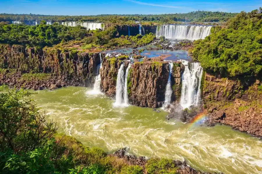 The amazing view of the Iguazu Falls