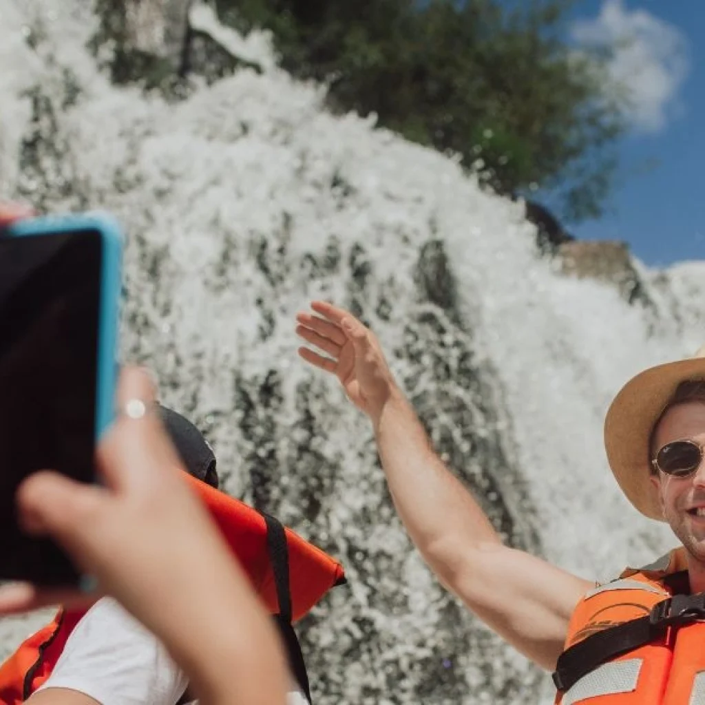 The amazing view of the Iguazu Falls