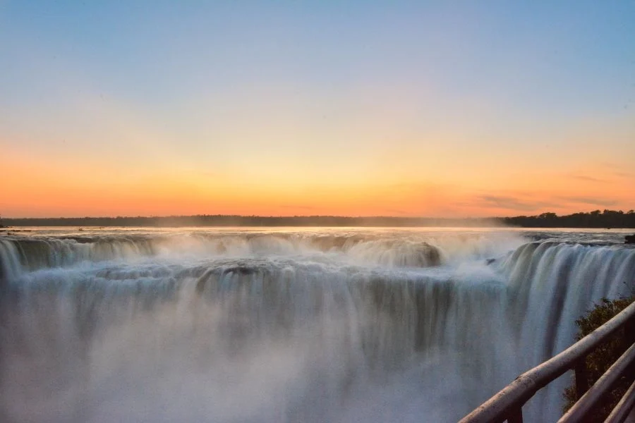 The amazing view of the Iguazu Falls