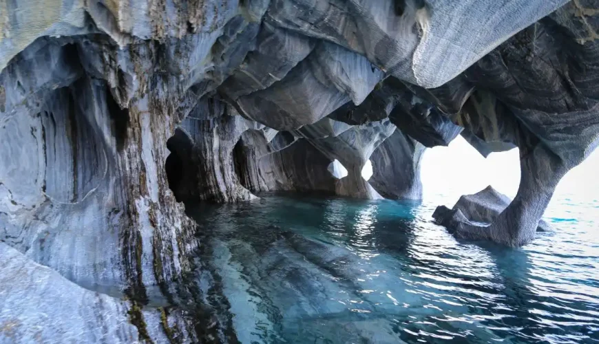 These stunning marble formations emerge from Lake General Carrera, a true hidden gem of Chilean Patagonia.