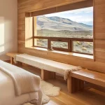 A spacious room with breathtaking mountain views, perfect for relaxation.