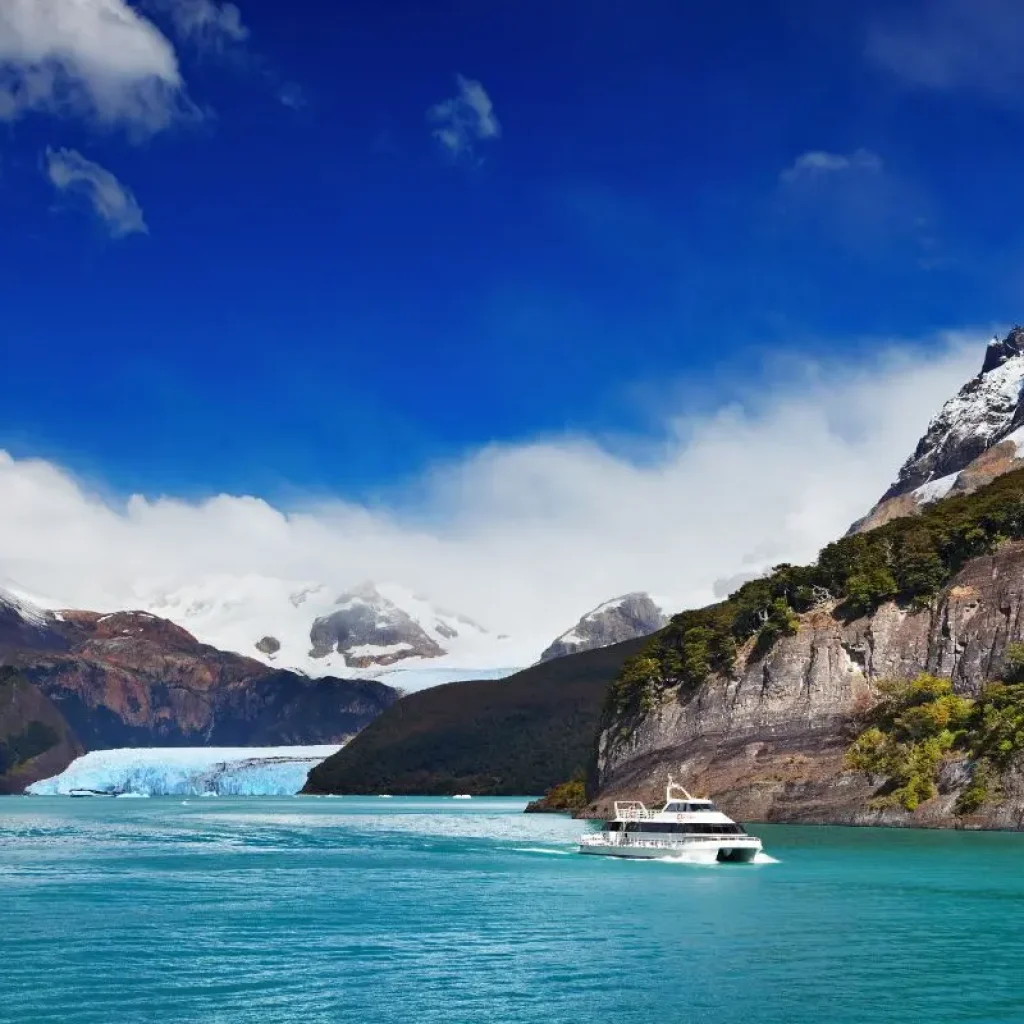 Sailing close to the majestic Spegazzini Glacier, a truly unforgettable experience.