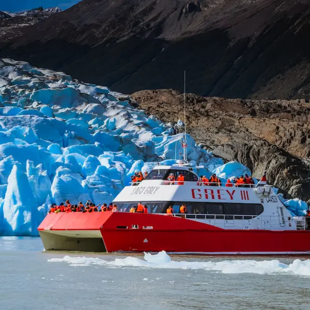 Naviguez dans les eaux cristallines du Lago Grey, offrant une vue inégalée sur le majestueux glacier.